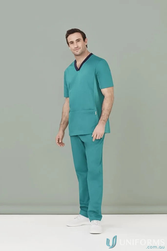 Green Riley Straight Scrub Pant showing straight leg scrub style for medical professionals