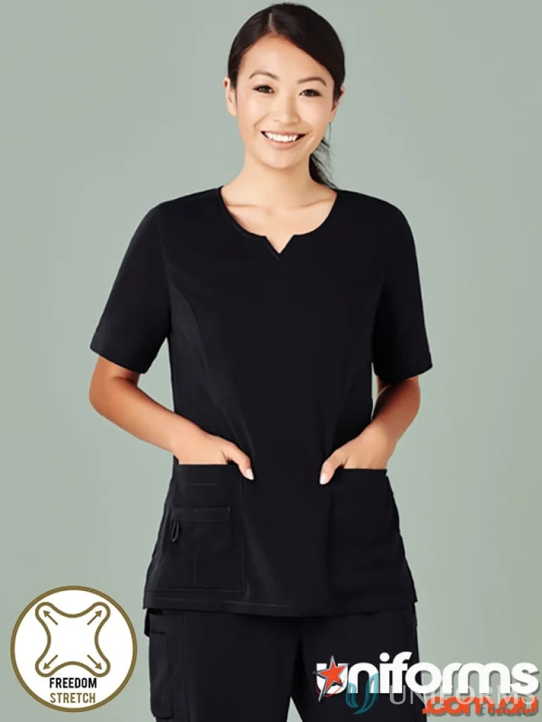 Black Bizcare Avery Round Neck Scrub Top for Women’s Avery Round style