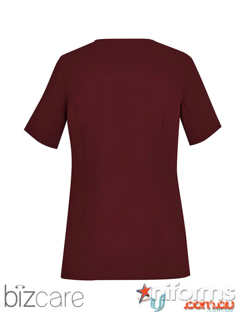 Maroon women’s Avery Round neck scrub top from Bizcare Avery Round collection