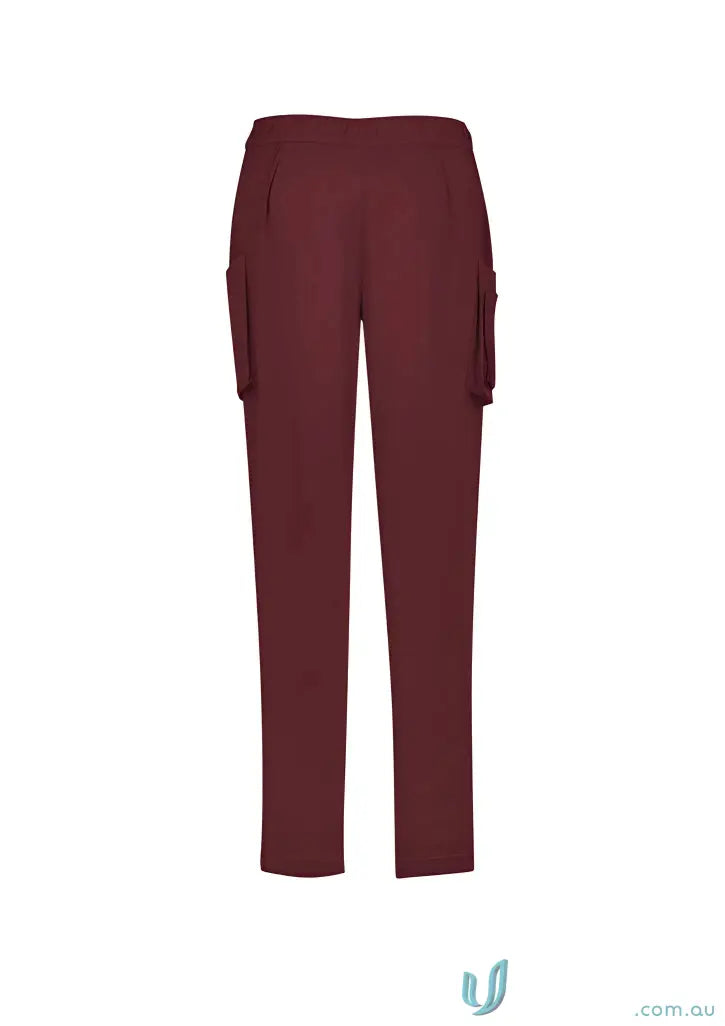 Maroon cargo pants from Bizcare Avery Slim Leg Scrub Pant collection perfect for slim leg scrub style
