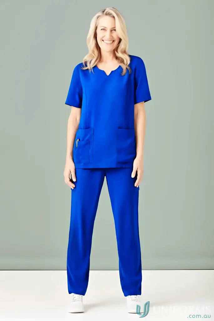 Blue Bizcare Avery Slim Leg Scrub Pants perfect for slim leg scrub enthusiasts