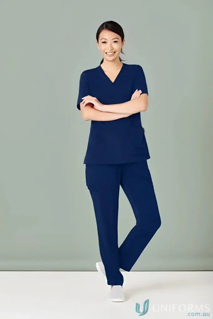 Navy blue Avery Slim Leg Scrub Pants perfect for stylish slim leg scrub looks