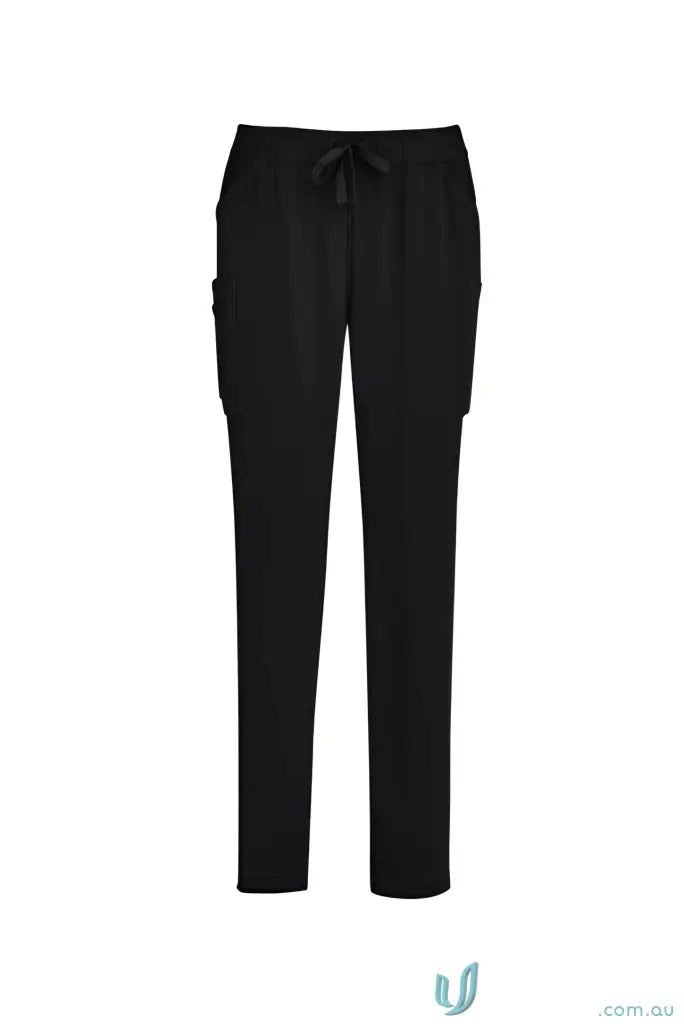 Black drawstring cargo pants from Bizcare Avery Slim Leg Scrub Pant collection