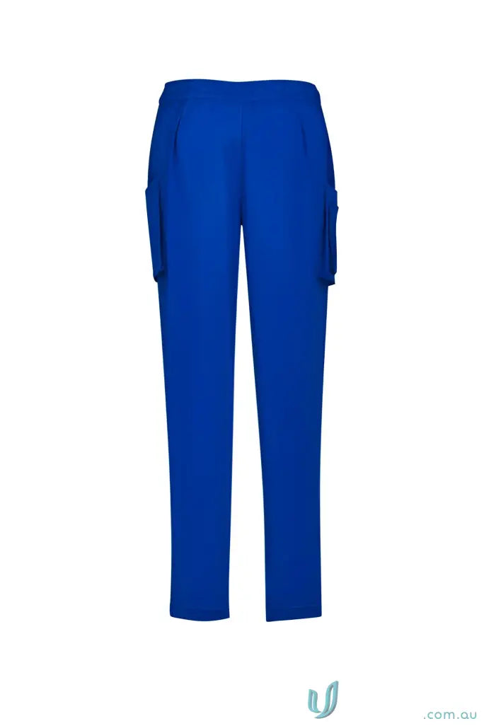 Blue cargo pants from Bizcare Avery Slim Leg Scrub Pant, perfect for slim leg scrub needs