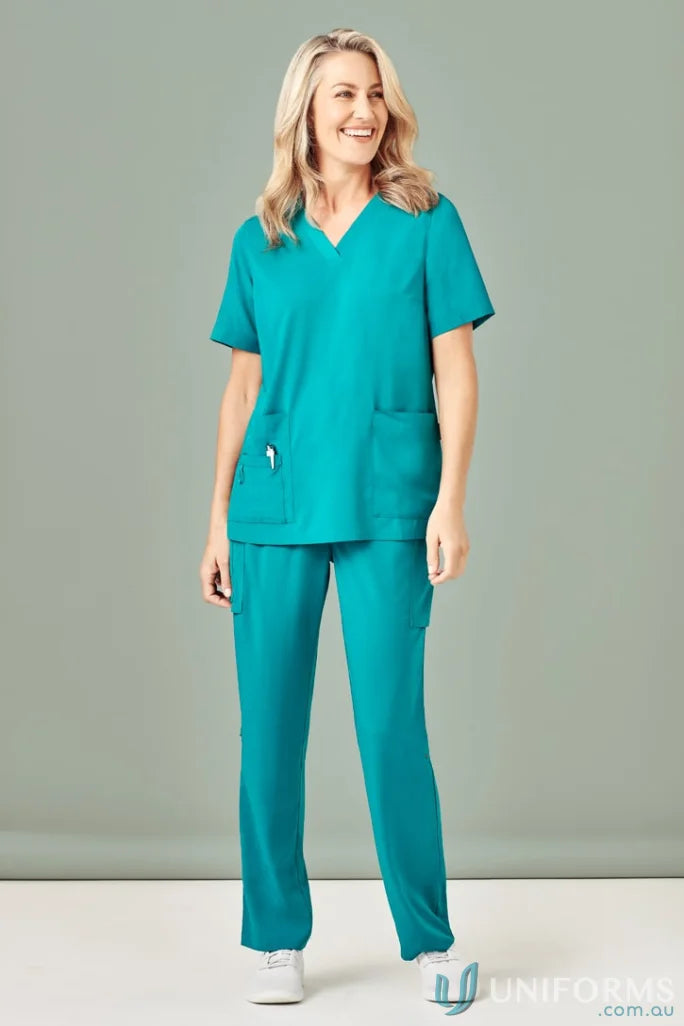 Teal Bizcare Avery Straight Leg Scrub Pant CSP944LL for medical professionals