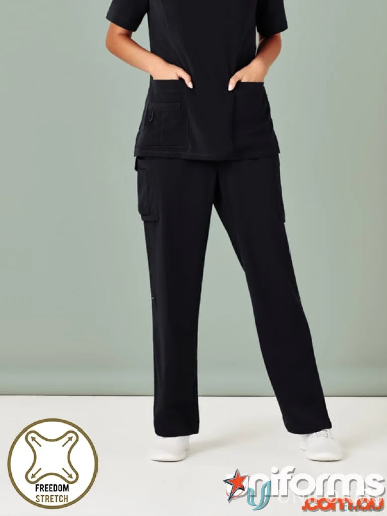 Black Bizcare Avery Straight Leg Scrub Pant CSP944LL for medical professionals