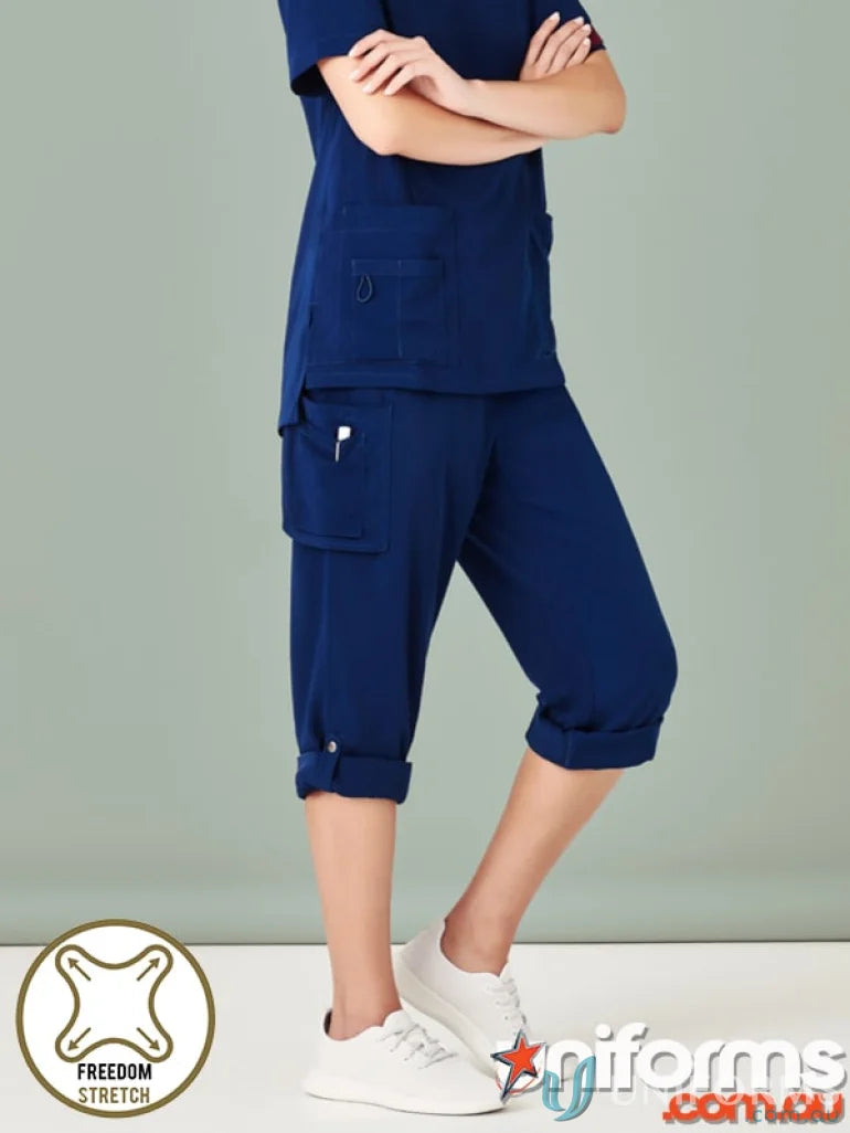 Navy blue Bizcare Avery Straight Leg Scrub Pant CSP944LL for comfortable workwear