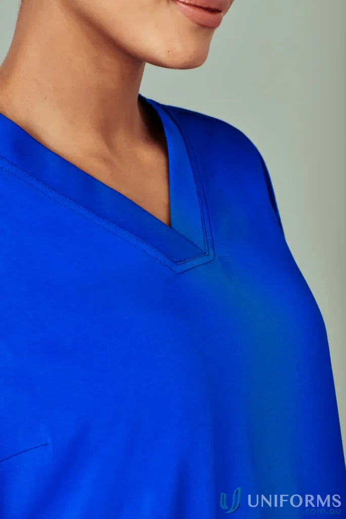 Blue Bizcare Avery V-Neck Scrub Top for all-day comfort women’s Avery style