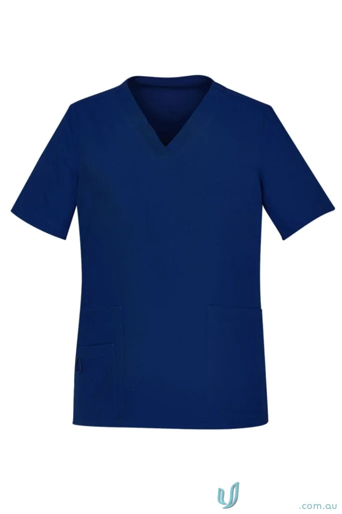Blue Blue V-neck scrub top from Bizcare Avery V-Neck Scrub Top for all-day comfort