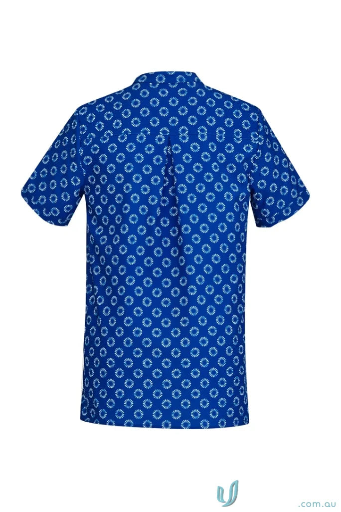 Blue patterned short-sleeved shirt from Bizcare Women’s Daisy Print Tunic collection