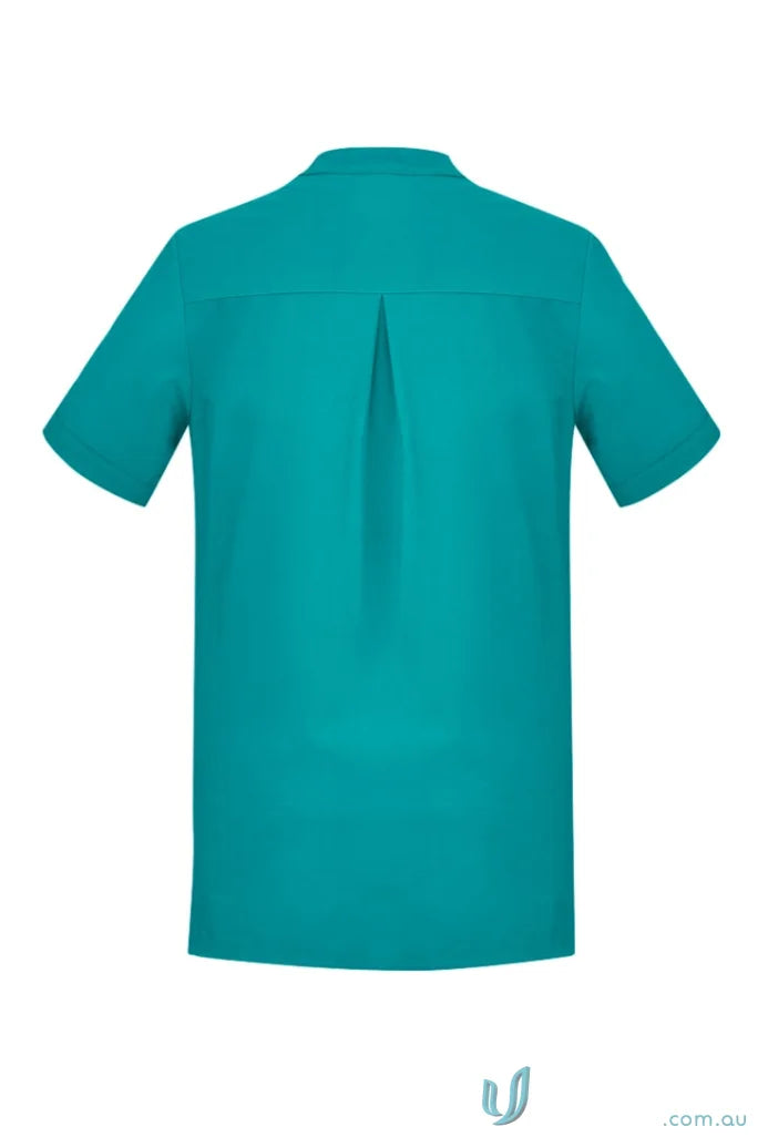 Teal short-sleeved shirt from Bizcare Florence Plain Tunic CS949LS for women