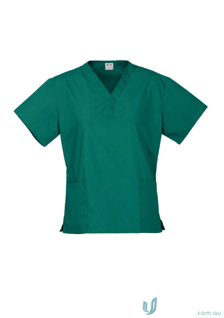 Green BizCare Classic Ladies Scrub Top in womens classic scrub with natural stretch fabric for all-day comfort