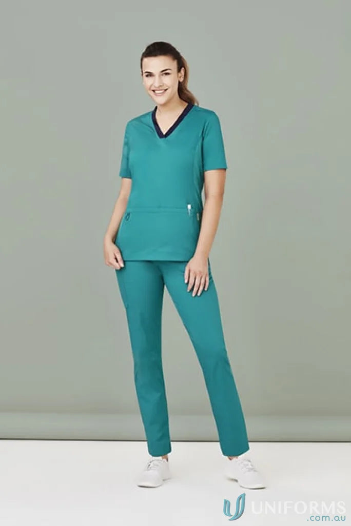 Teal Bizcare Women’s Riley Straight Leg Scrub Pant for comfortable medical wear