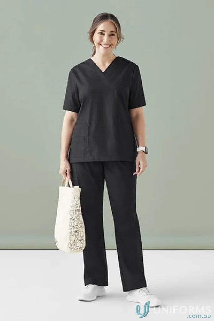 Black Bizcare Women’s Tokyo Scrub Pant with csp143ll elastic waistband