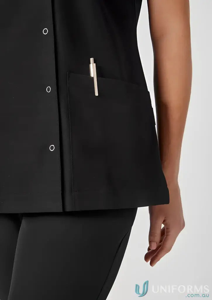 Black Bizcare Womens Essence Jacket CPT451LS with durable water repellent and pen pocket