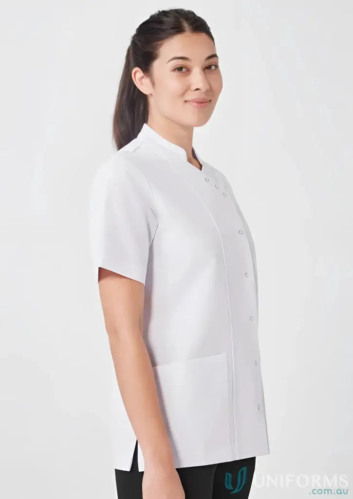 Woman modeling Bizcare Women’s Essence Jacket with durable water repellent finish