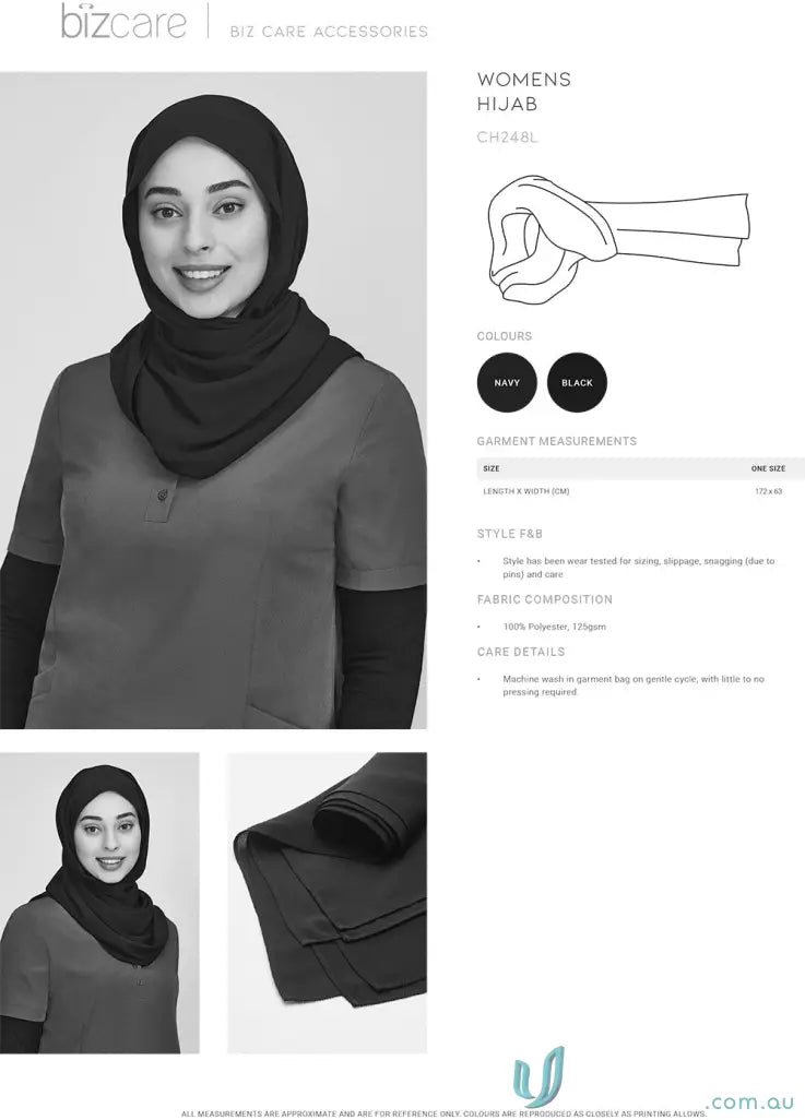Black women’s hijab from Bizcare Womens Hijab collection, 100% polyester, comfy and stylish