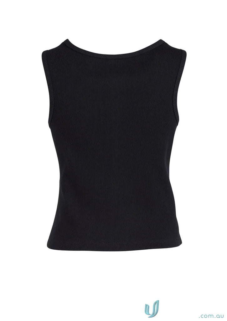 Black sleeveless work uniform vest with black button-up design and bamboo charcoal fabric