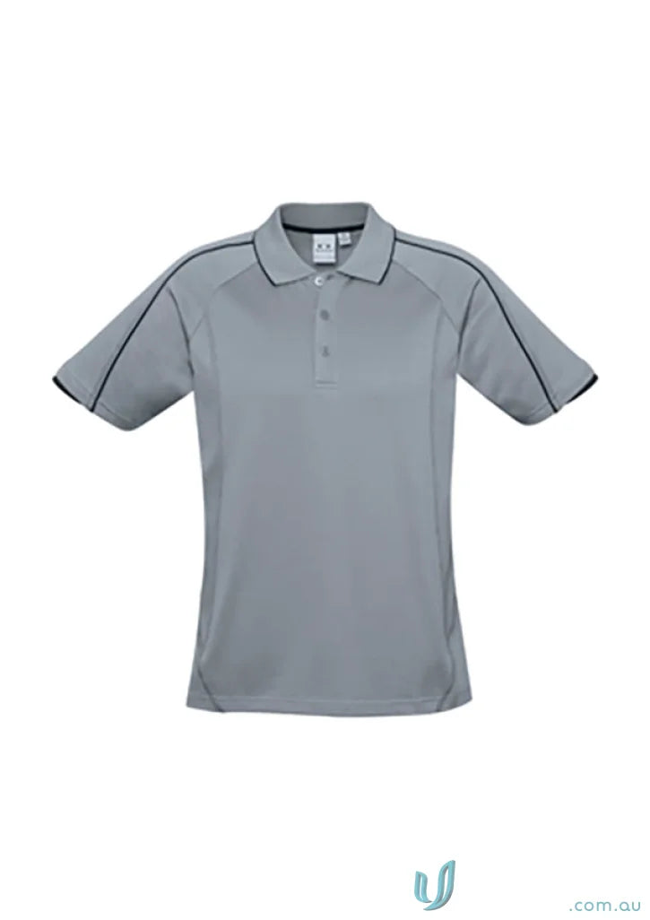 Gray Blade Polo shirt with black trim from Biz Collection Blade collection
