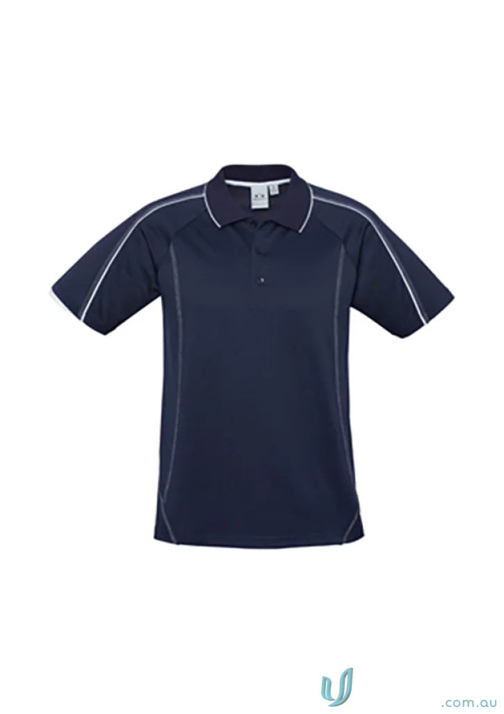 Navy blue Blade Polo shirt with white trim from Biz Collection Blade Polo collection