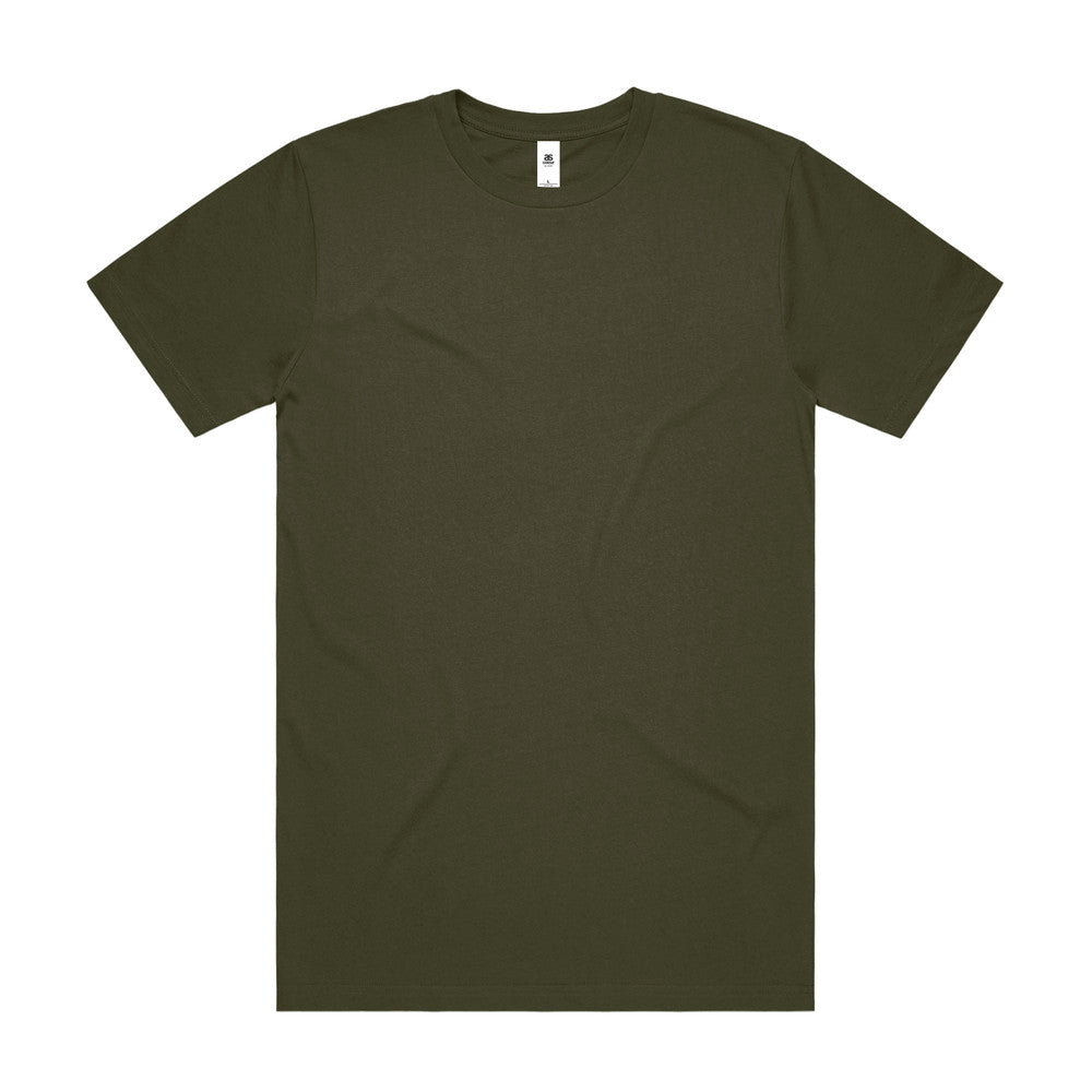 Olive green block tee t-shirt, short-sleeve crew neck uniforms style