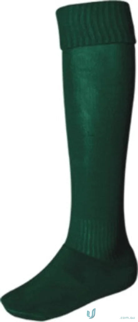 Dark green Bocini Sports Socks with ribbed cuff, perfect for sports and uniforms