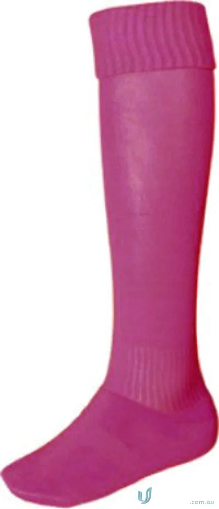 Hot pink Bocini Sports Socks with ribbed cuff, perfect for shoe size and uniforms