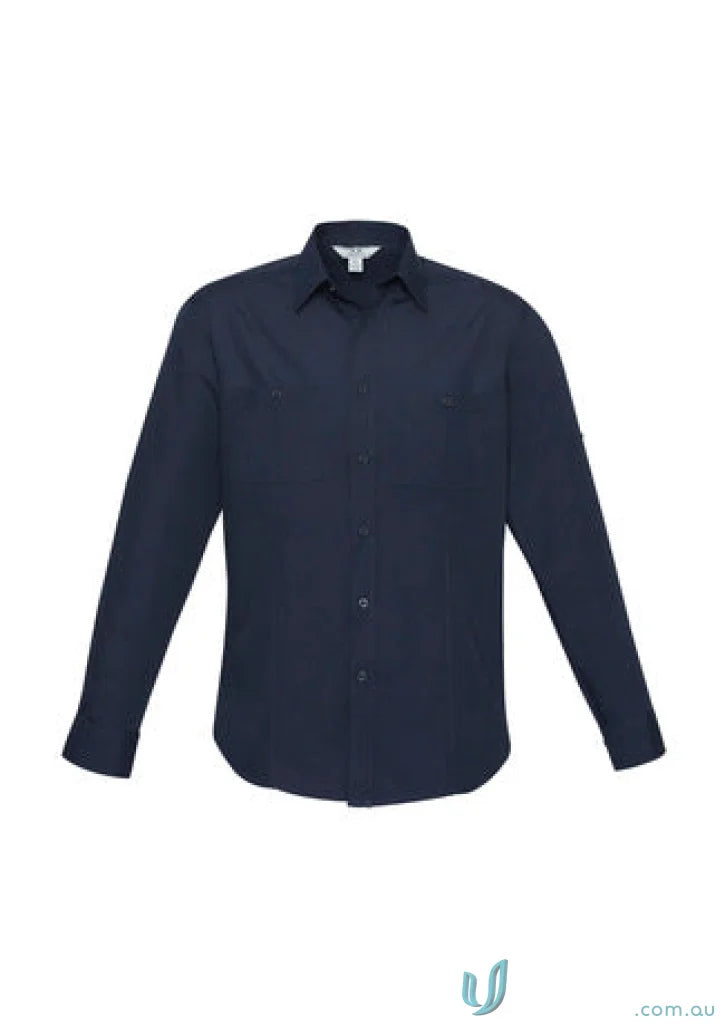 Navy blue Bondi Roll Up LS Shirt for a professional look and bondi long sleeve style