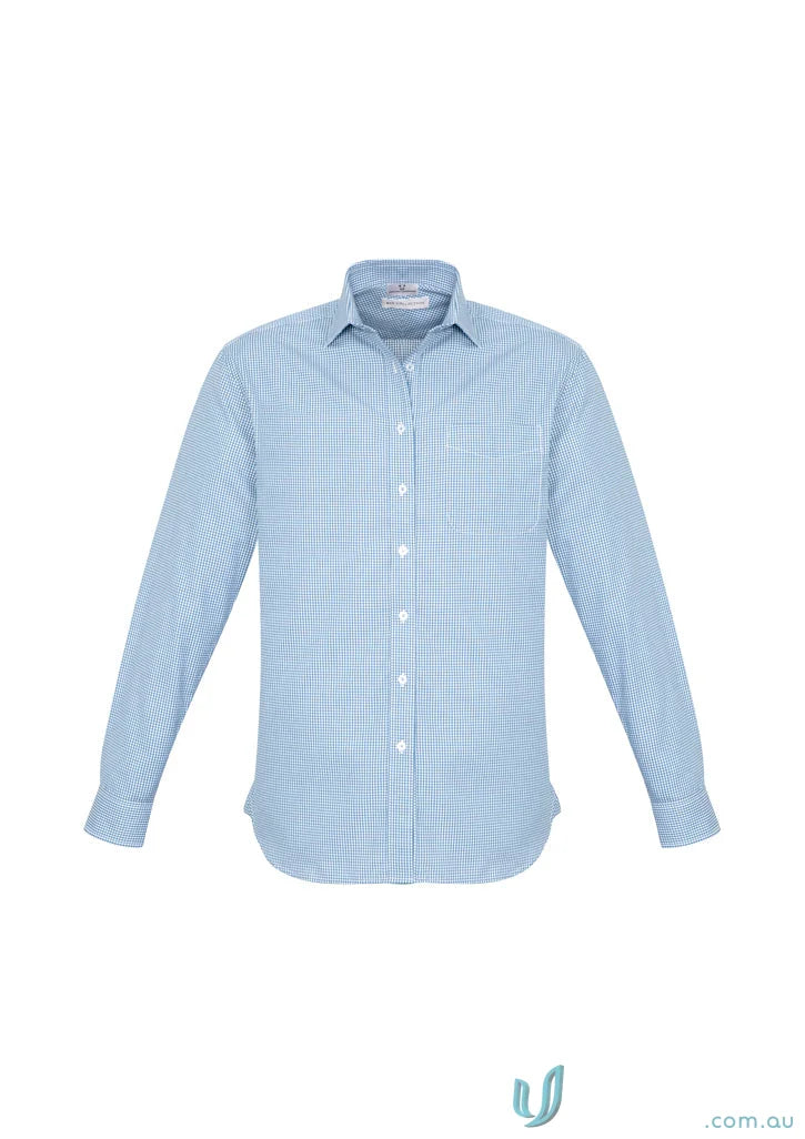 Light blue Boronia LS Shirt, men’s Ellison long sleeve business shirt, casual style