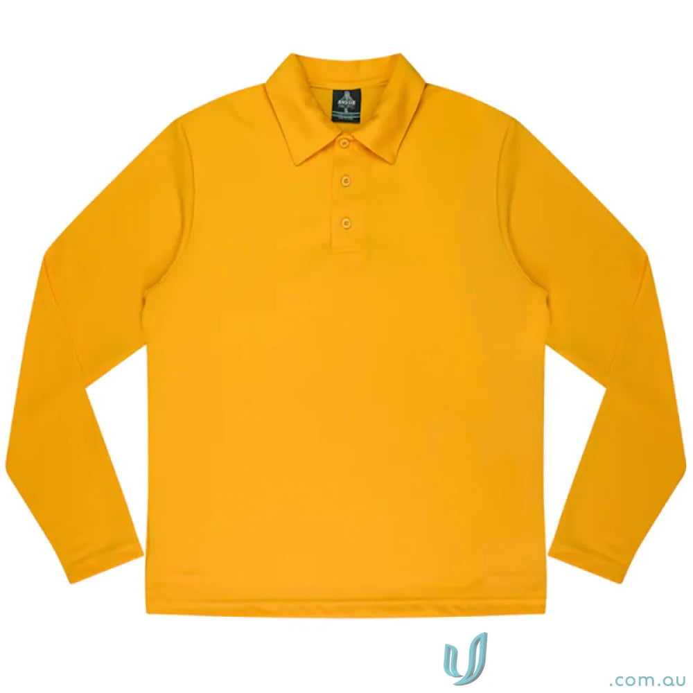 Long-sleeved yellow Polo shirt for men, perfect workwear and casual uniforms