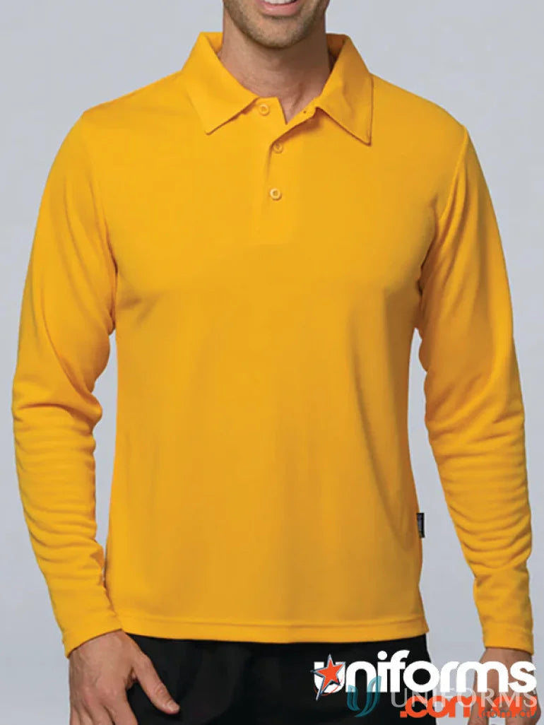 Mustard-colored mens polo shirt from Botany Mens Polo, perfect for workwear uniforms
