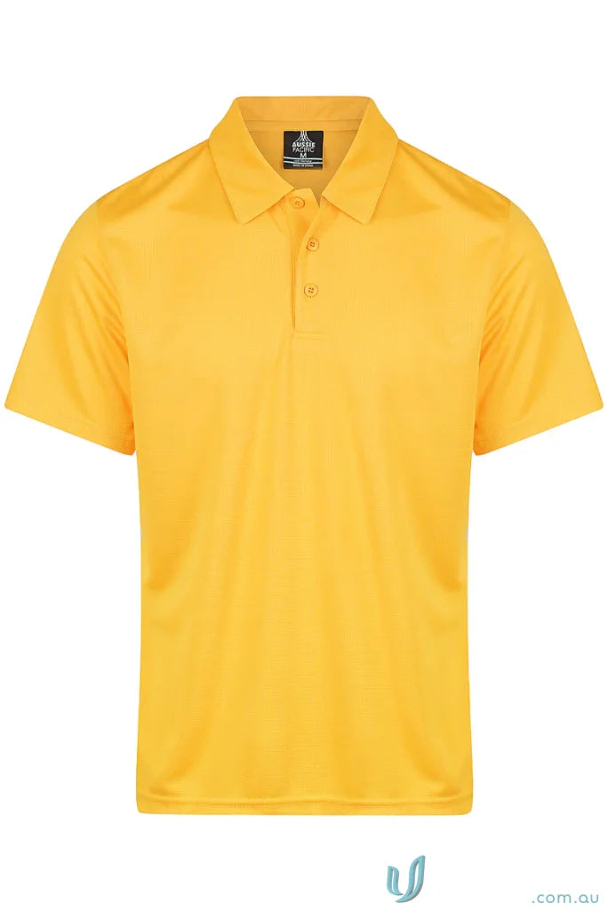 Yellow short-sleeved polo shirt from Botany Polo, perfect for uniforms and workwear