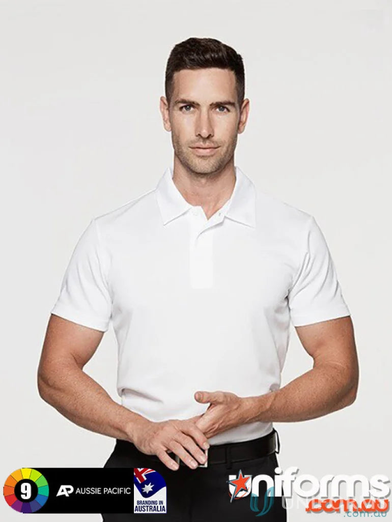 White Polo Shirt from Botany Polo made with comfy fabric, great for uniforms or workwear