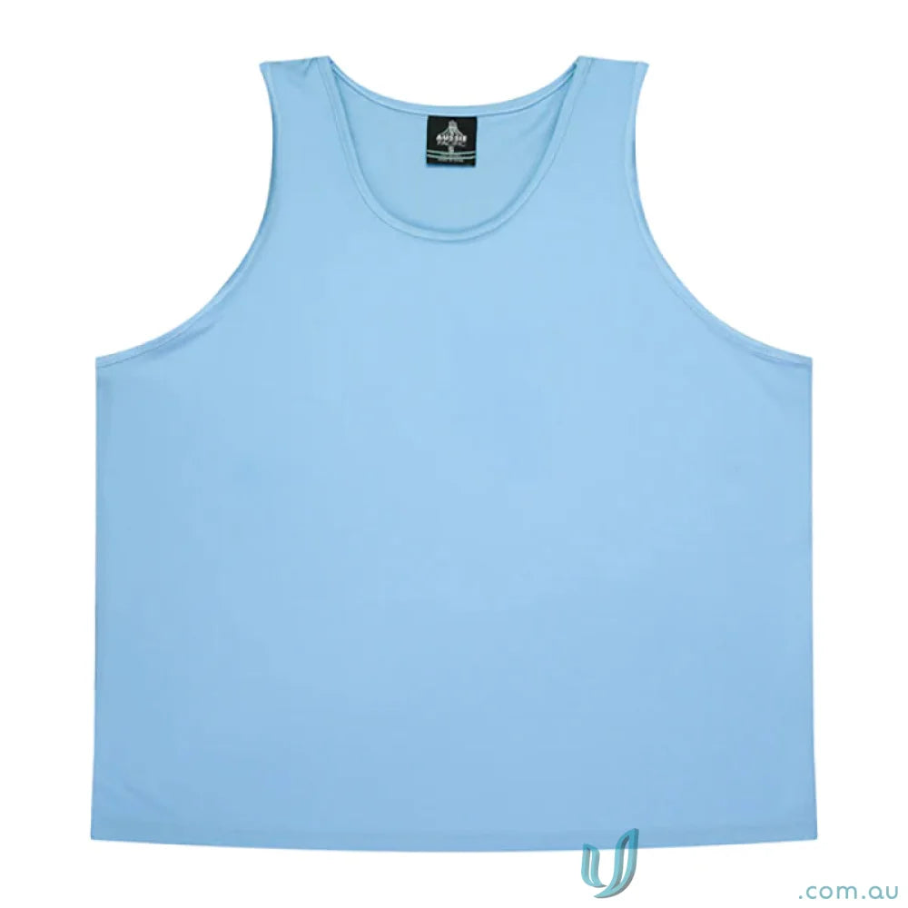 Light blue tank top from Botany Singlet perfect for workwear and comfortable fabric
