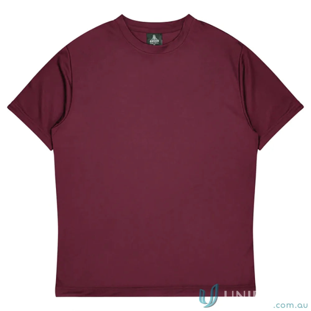 Maroon short-sleeved T-shirt from Botany T-Shirt, perfect for work uniforms and workwear
