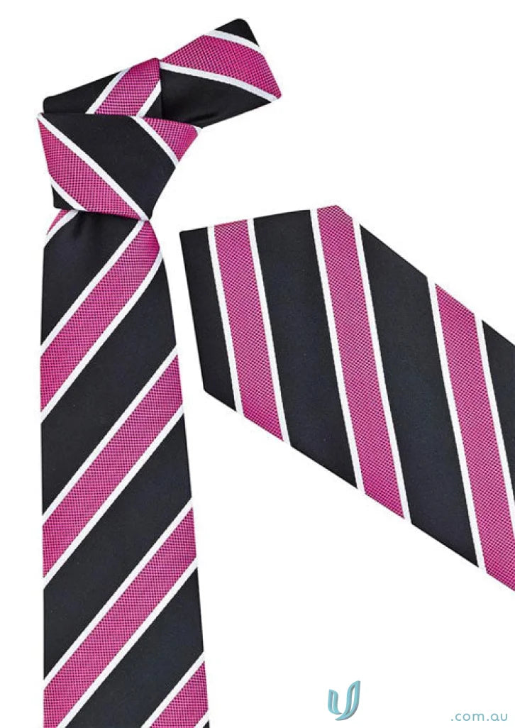Boulevard Contrast Stripe Tie with stylish black and pink contrast stripe pattern