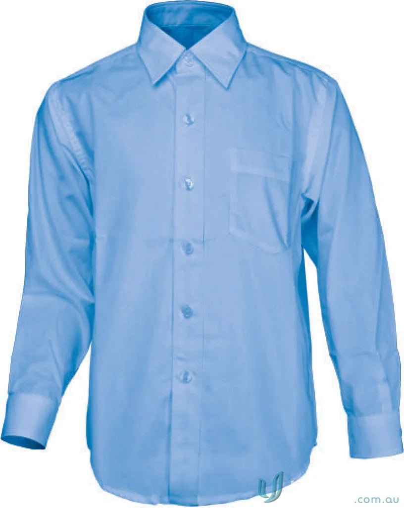 Light blue long sleeve school shirt for boys perfect for school days