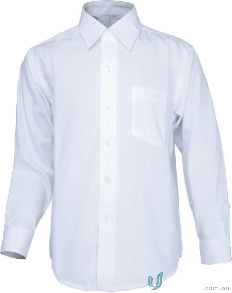 White long sleeve school shirt for boys, perfect long sleeve school shirt option