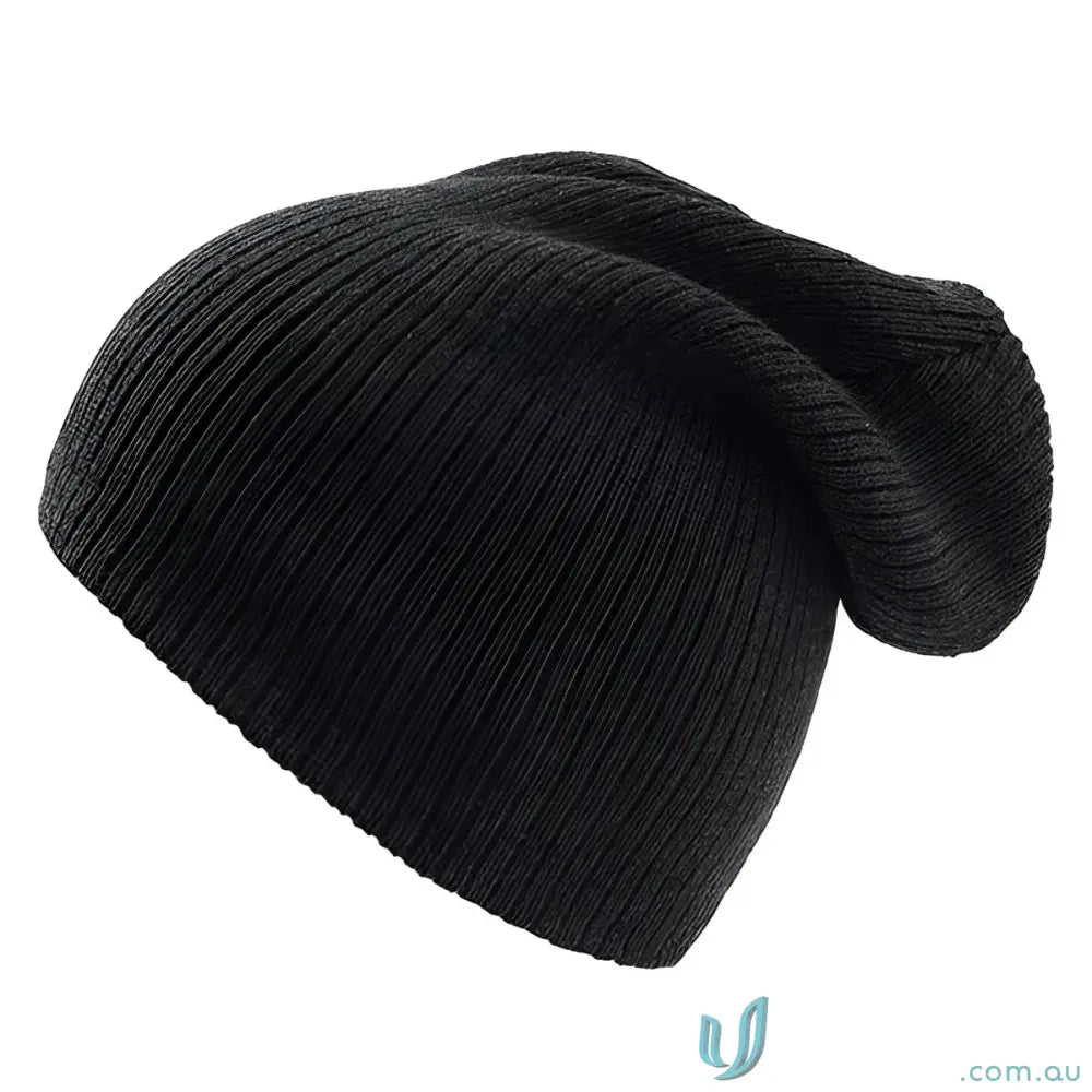 Black knit beanie from Brad Beanie, perfect for casual business meetings