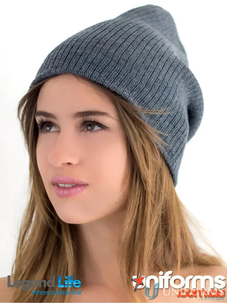 Gray knit beanie from Brad Beanie perfect for business meeting casual style