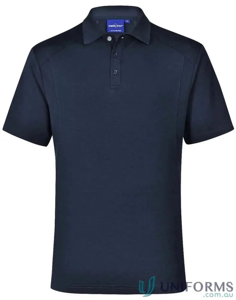 Navy blue breathable bamboo charcoal polo shirt from PS59 Lucky Bamboo collection