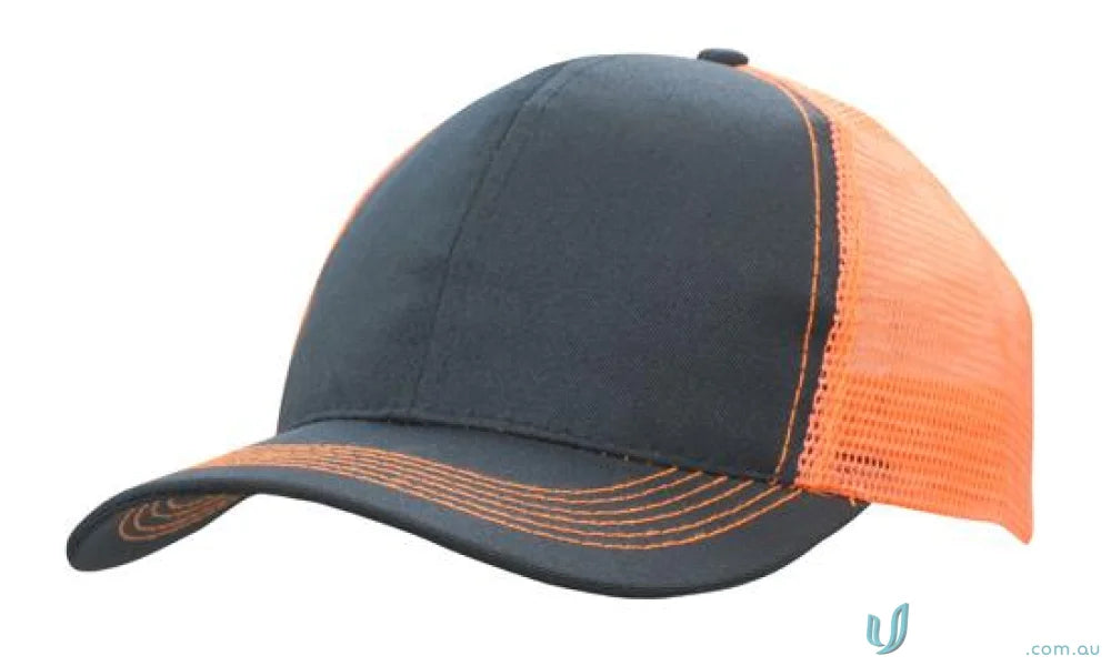 Two-tone trucker hat from Breathable Poly Twill With Mesh Back, perfect for workwear or uniforms