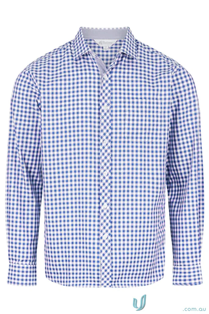Brighton Lady Shirt L/S with blue and white checkered design perfect for casual wear