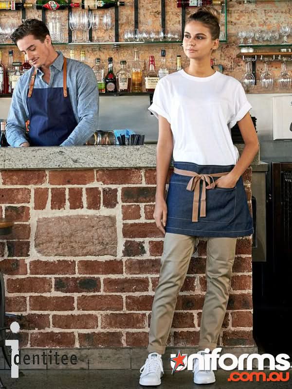 Bronte Original Denim Apron with denim waist apron in stylish indigo denim color