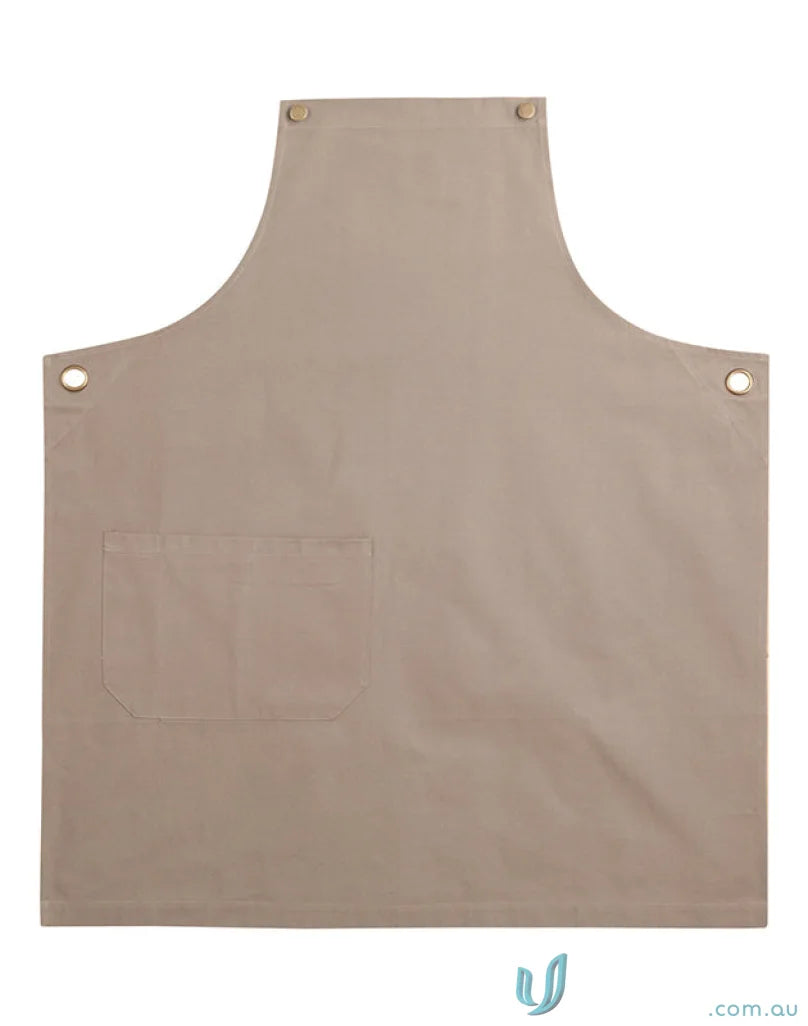 Beige canvas Brunswick Bib Apron, part of AP07 Brunswick Bib functional workwear