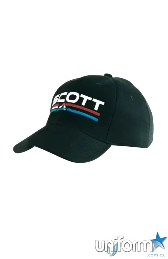 Black baseball cap made of Brushed Cotton perfect for work uniforms and casual wear