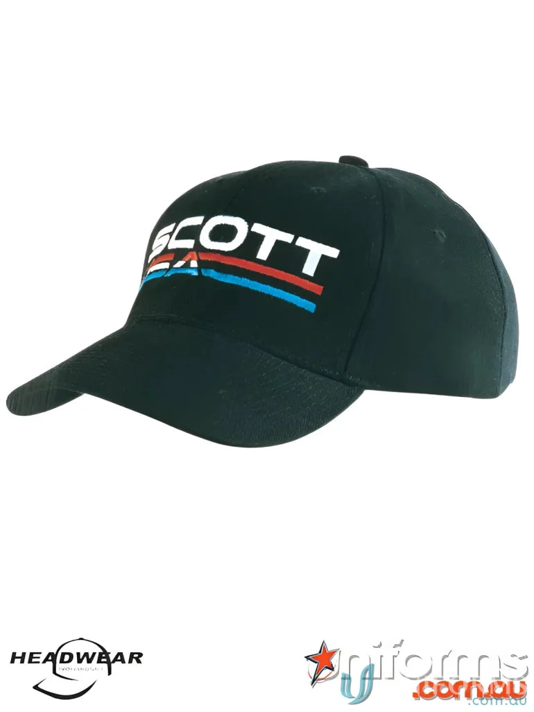 Dark baseball cap with logo perfect for workwear and uniforms in Brushed Cotton style