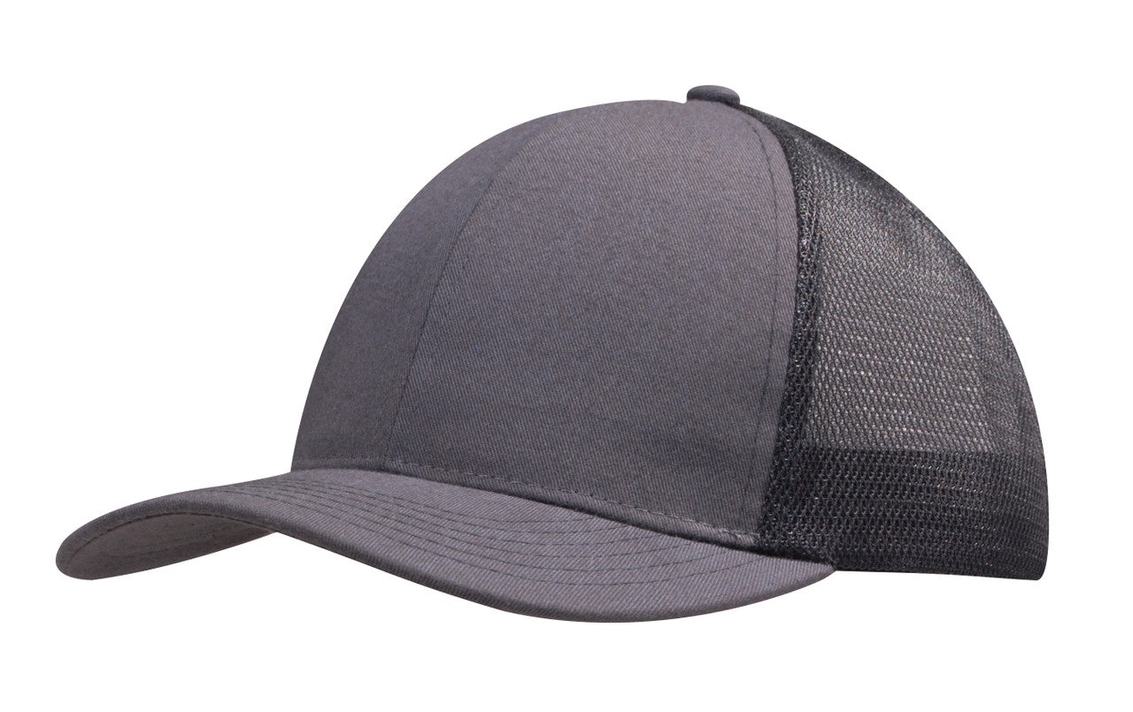 Dark gray Brushed Cotton with Mesh Back Cap for workwear uniforms