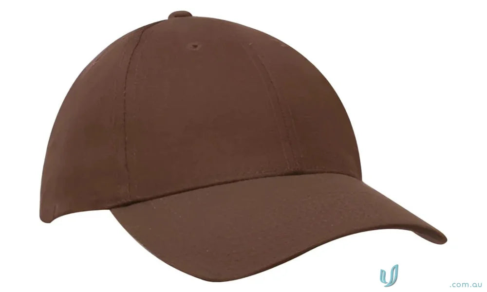 Brown brushed cotton cap with contrasting peak in the Brushed Heavy Cotton Cap collection