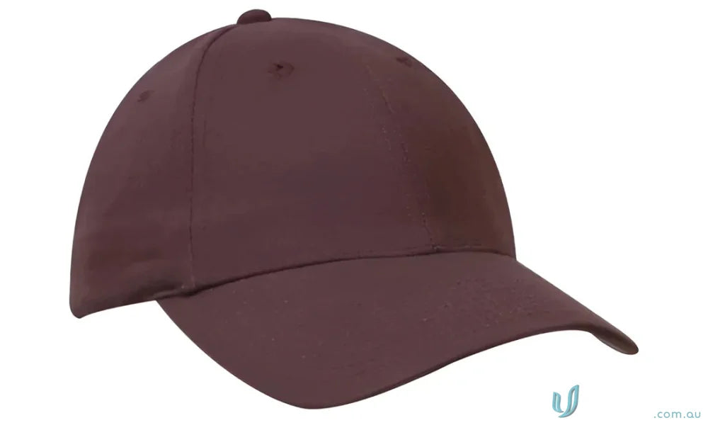Maroon brushed cotton cap with contrasting peak, part of the Brushed Heavy Cotton Cap collection